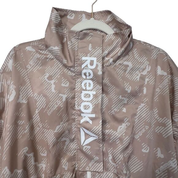 Reebok XL Printed Mesh Focus Track Jacket With Pockets Mushroom Large - Picture 3 of 16